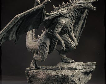 Estatua de dragón de la cresta ibérica de Evox Arts, figura de resina impresa en 3D, miniatura sin pintar