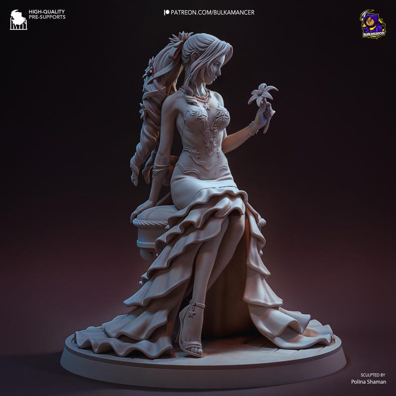 XINGCHANG 1/24 75Mm Support De Fille Ancienne avec Cheveux Longs (sans Base) Figurine en Résine Kits De Modèles Miniature Gk Non Assemblé Non Peint