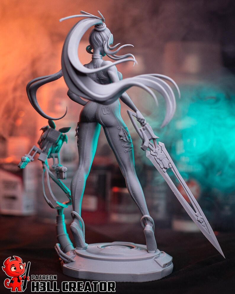 Estátua Eve Stellar Blade z żywicy H3LL Creator, miniatura, niepomalowana imagem 9