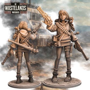 Sisi Wasteland Girls Wasteland Forge Statue Post Apocalypse żywiczna figurka 3dprint, miniatura niepomalowana