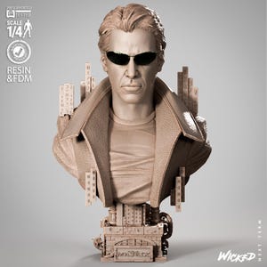 Neo Matrix Bust Wicked3d resin 3dprint  figure, miniature unpainted