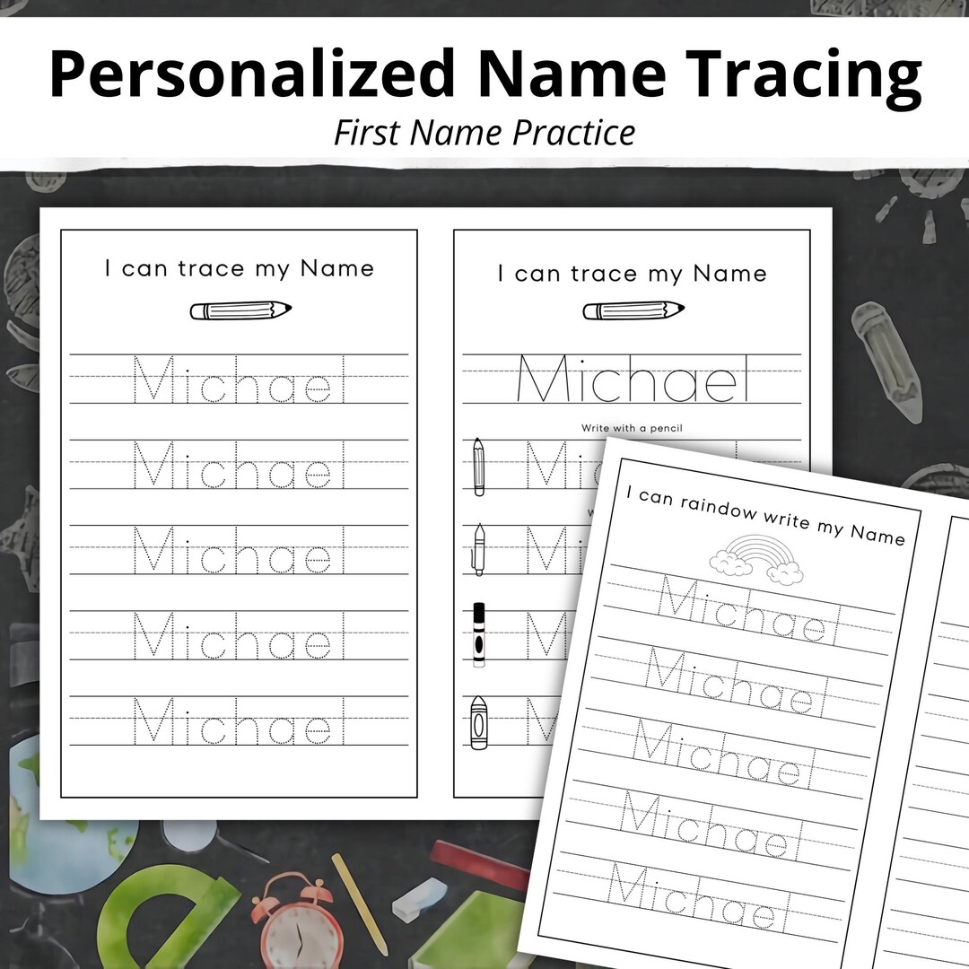 Custom Name Tracing Worksheet | Kids Handwriting Practice (digital ...