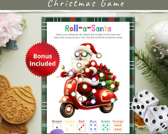 Roll a Santa Christmas Candy Dice Game (PDF File)