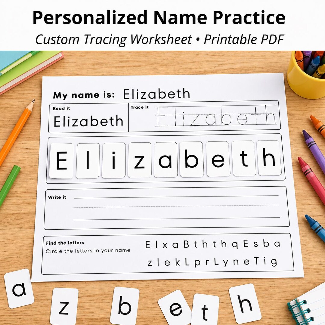 Personalized Name Tracing Worksheet, Custom Kids Name Practice, Learn ...