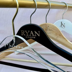 Personalized Wedding Hanger: Engraved Wood or Acrylic Bridal Party Gift