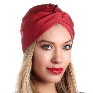 Winter Turban Adults Red Hat Hair Covering Chemo Turban Women's Full ...