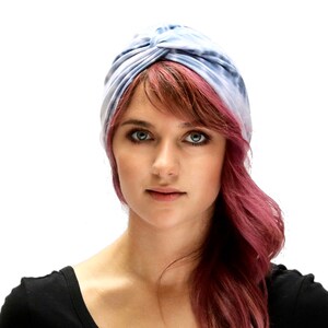 Tie-dye Turban, Shibori, Women&#39;s Turban, Music Festival Hat, Bohemian Hat, Boho Turban, Chemo Blue Hat, Summer Turban