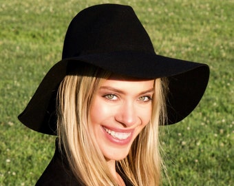 Wide Brimmed Hat Black Hat Floppy Hat Wide Brim Boho Hat Hippie Chic Festival Crushable Packable Festival Fashion Western Style