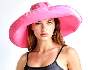 Wide Brim Sun Hat: SPF 50 Cotton Beach Hat