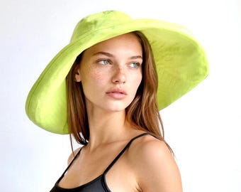 Wide Brim Sun Hat, Crushable Cotton Canvas Beach Hat