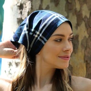 Plaid Kerchief, Cotton Hair Scarf, Plaid Accessory For Women, Women&#39;s Head Scarf, Buffalo Plaid, Blue Plaid, Green Plaid, Orange Plaid