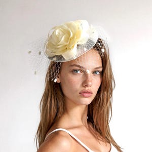 Flower Fascinator: Special Occasion Headpiece Ivory