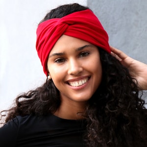 Headband For Women, Yoga Workout Wear, Wide Turban Headband, Kundalini Headwear, Hair Accessory, No Tie Turban Headband, Gift For Her