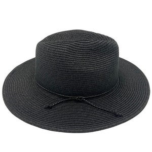 Wide Brimmed Black Fedora Hat, Sunblock Hat, Packable Hat, Crushable Hat, Travel Hat, Straw Fedora Beach Hat, Women&#39;s Hat, Music Festival
