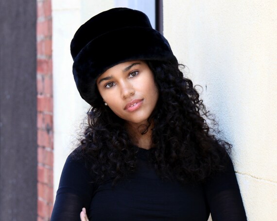 Fur Cloche Hat Handmade Faux Fur Hat 