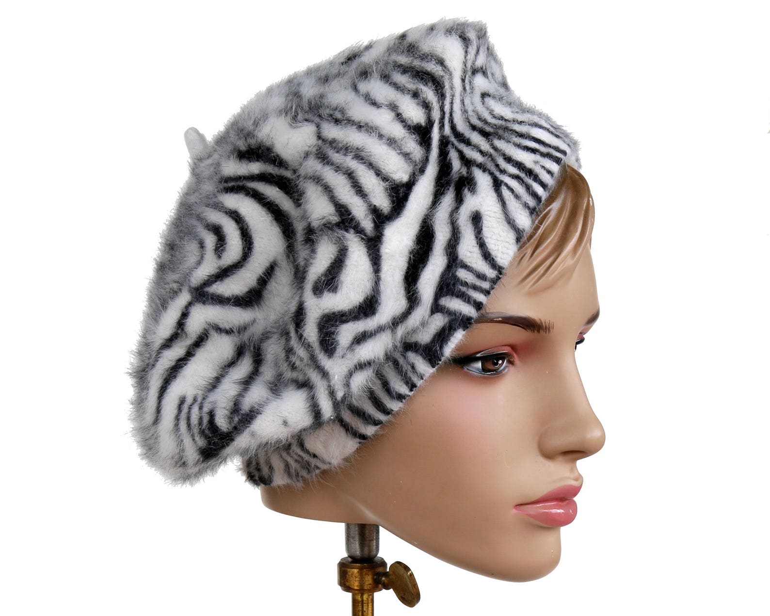 Beret Hat Women's Hat Zebra Animal Print Slouchy Hat Etsy