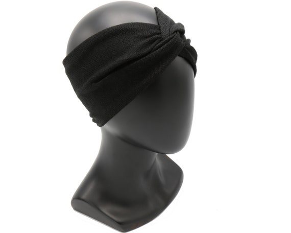 Diadema turbante de punto negro turbante negro de mujer - Etsy España