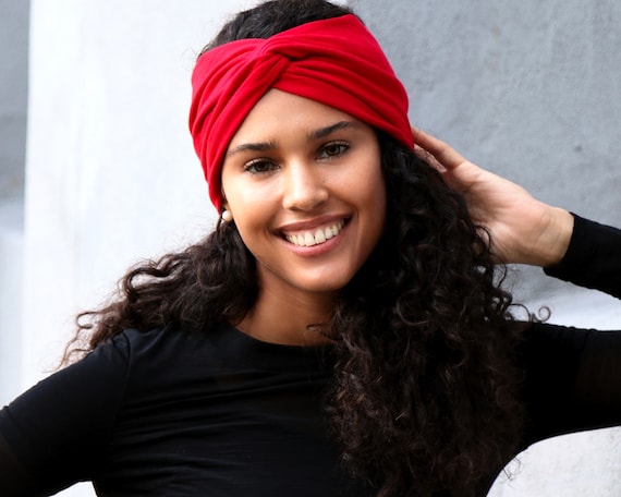 Bandeau Headband Workout Bandeband Running Headband Soft Fabric Bandeband  Red Front Knot Turban Twist Bandeband Wrap Beach Hair Accessoire -   France