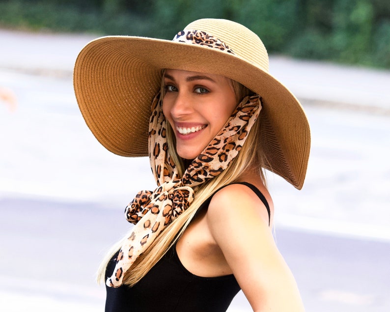 Leopard Accessory Kentucky Derby Straw Hat Hat With Grommets Etsy