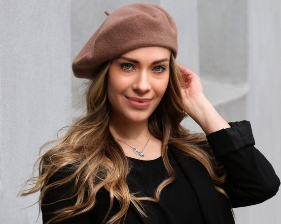 Boina Morada Tejida A Mano: Gorro De Invierno Tejido Para Mujer - México