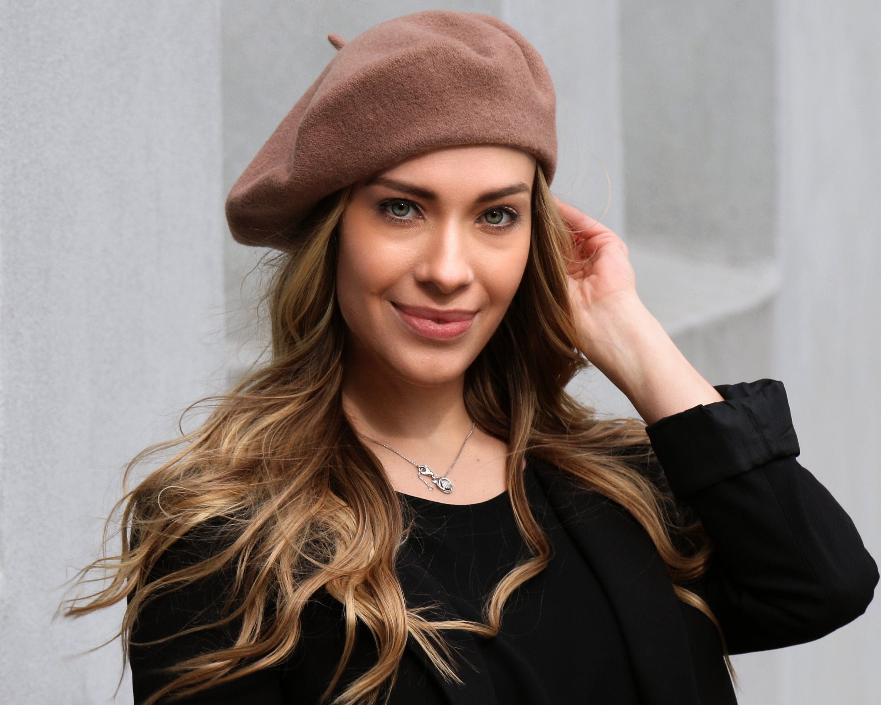 Beret Beige Wool Hat French Beret 