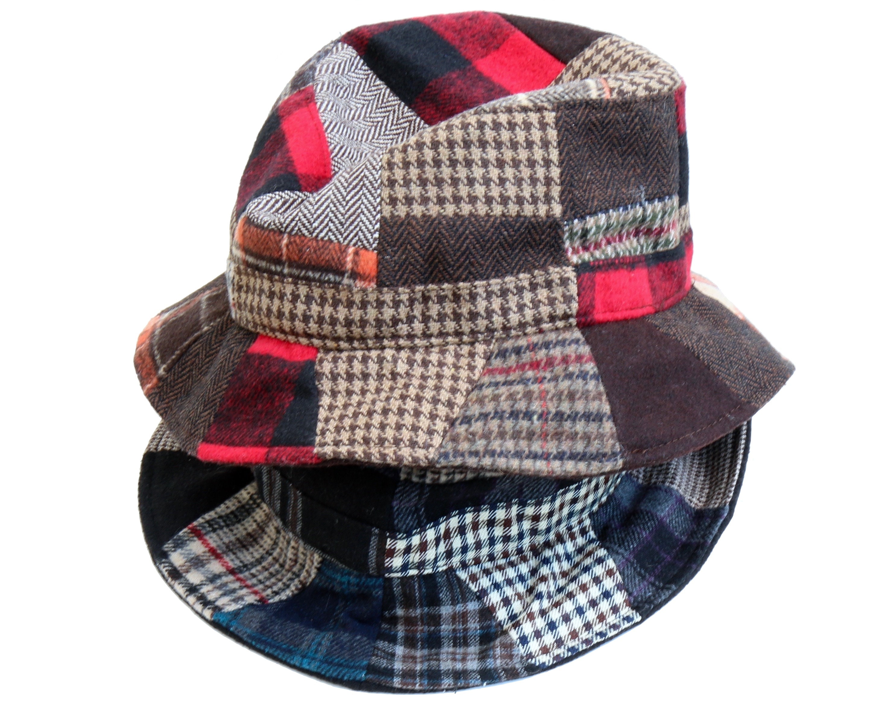 Plaid Bucket Hat Patchwork Hat Wool Tweed Men's Hat Women's Hat Winter  Accessories Fall Fashion Gift Boho Chic Tweed Hat Hippie Accessories 