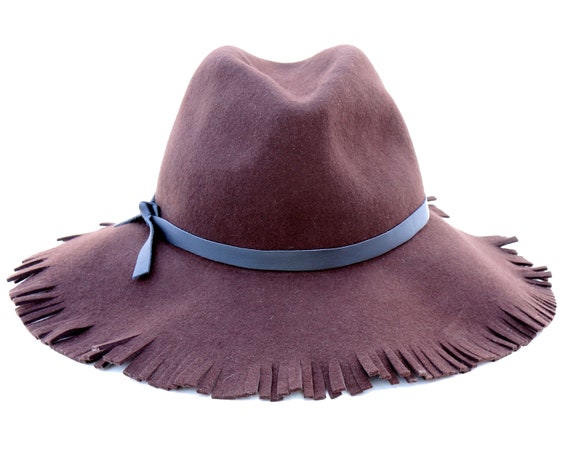 HUPLUE Womens Wide Brimmed Wool Felt Floppy Hat Vintage Women Warm Triby Hats