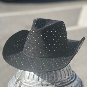 Black Cowboy Hat, Western Hat, Rancher's Hat, Rhinestone Hat, image 2