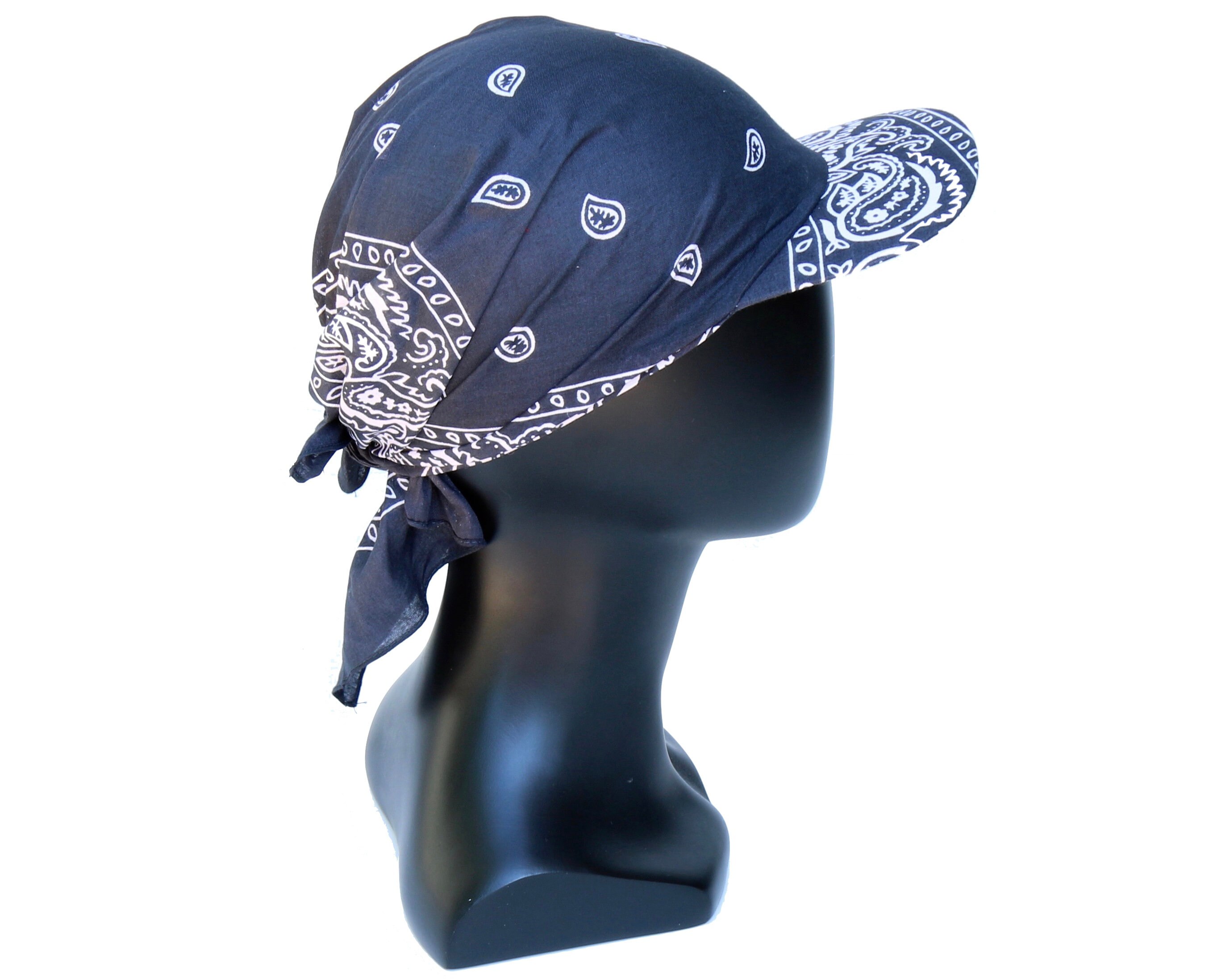 Red Paisley Bandana Visor Sun Hat - Cotton Headscarf - Etsy