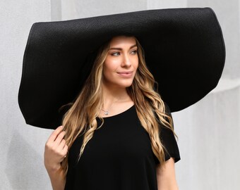 Oversized Brim Hat Wide Brimmed Black 
