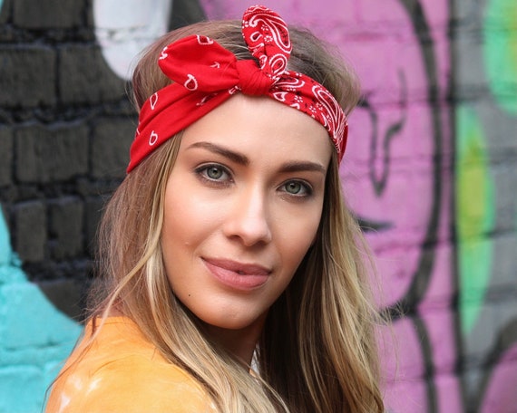 omdraaien Sturen moreel Bandana Hair Tie voor vrouwen Paisley Hoofdband Stretch - Etsy België