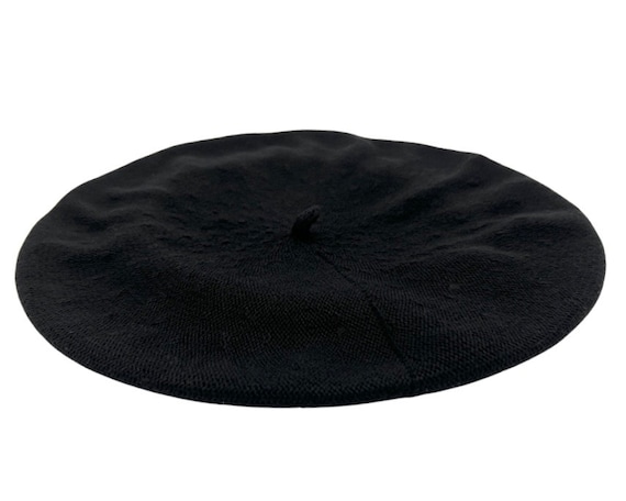 Black Cotton Beret Hat, Summer Black Beret, Spring Fashion