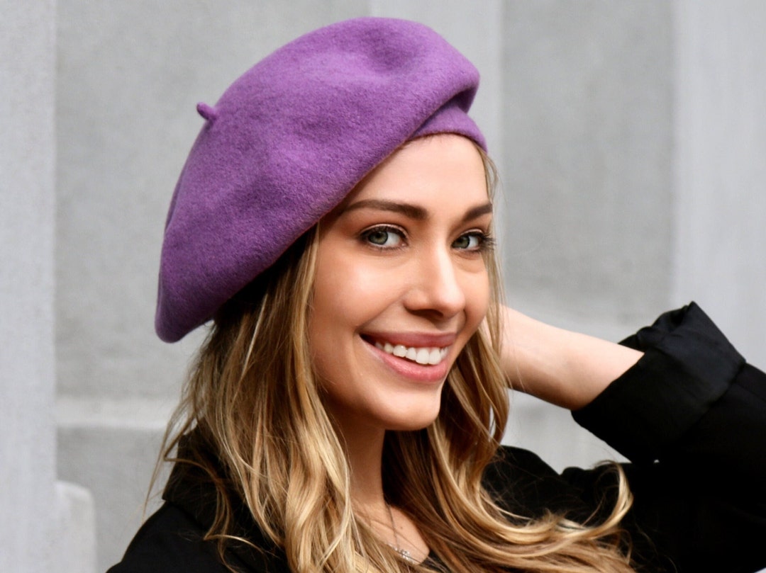 Béret Tricoté Pour Femme 100 % Cachemire, Bonnet Chaud D'hiver De
