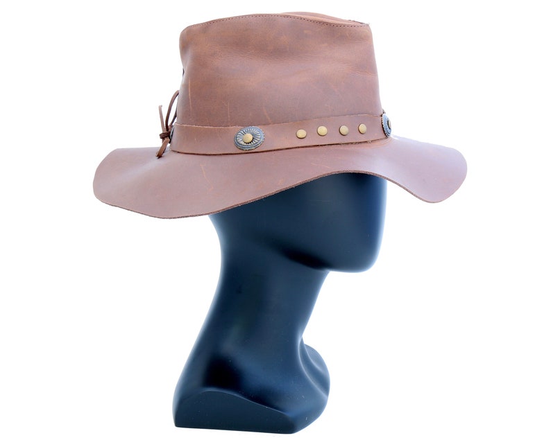 Leather Hat Men/'s Hat Women/'s Hat Cowgirl Western Hat Travel Hat Patriotic Hat Western Style 1970s Hat Hippie Style