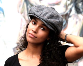 Wool Blend Newsboy Cap: 1960s Style Baker Boy Hat