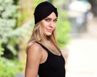 Knit Turban Hat, Handmade Hair Covering