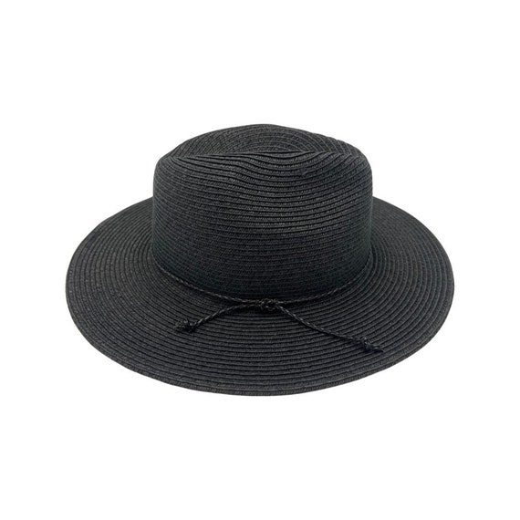 Wide Brimmed Black Fedora Hat, Sunblock Hat, Packable Hat
