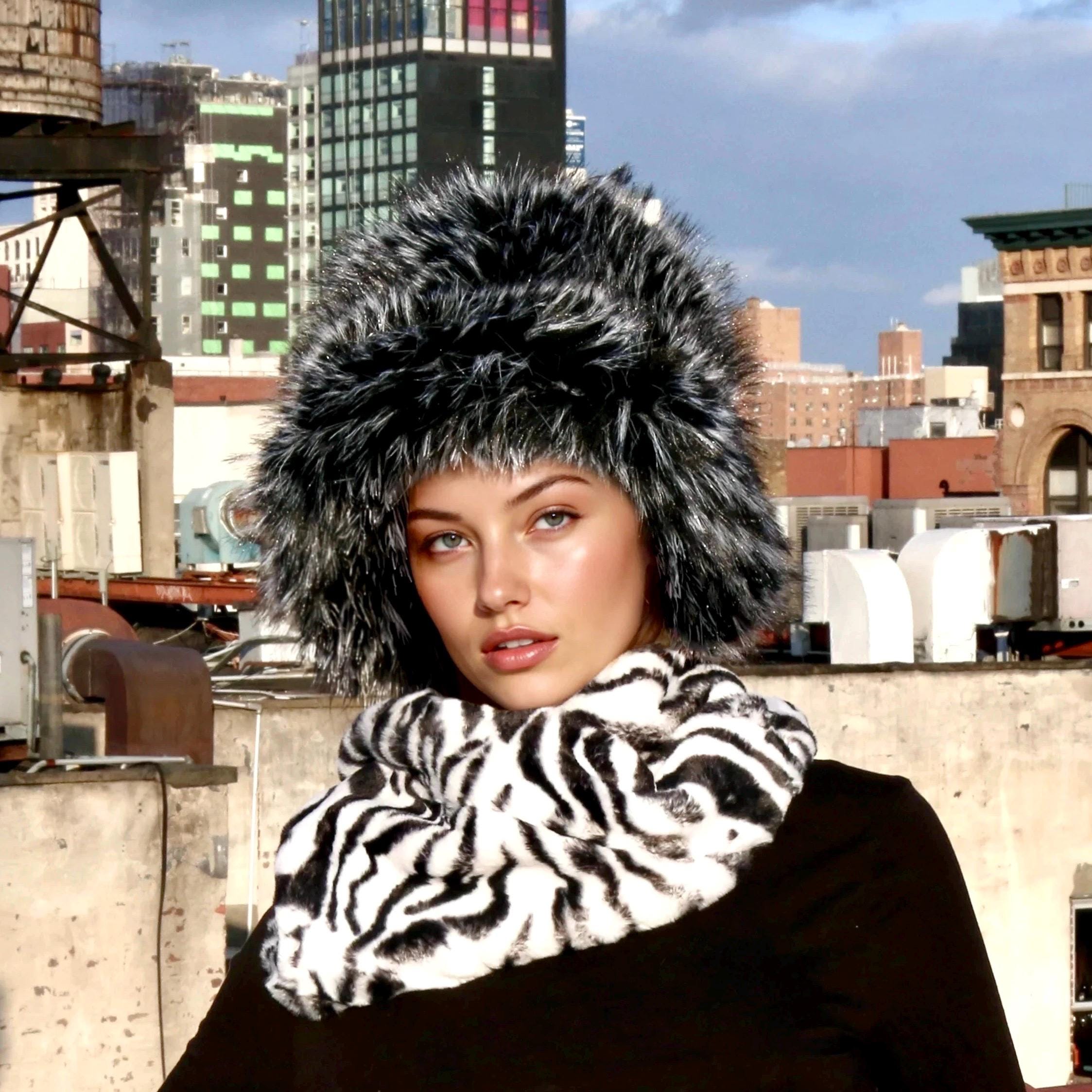 Black Faux Fur Winter Bucket Hat Faux Fur Bucket – Hat Attack New York main image 3