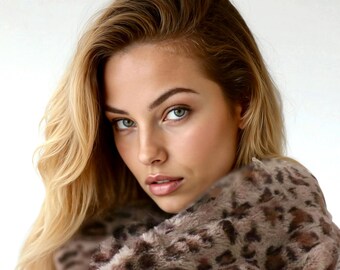 Cuello vegano de piel sintética de leopardo: bufanda suave para el invierno