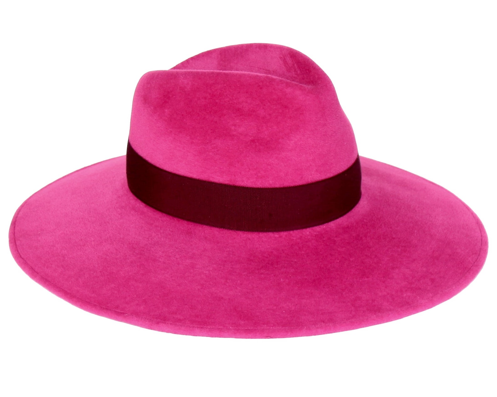 Womens Fedora Hat Pink Wide Brimmed Hat Women's Hat Etsy