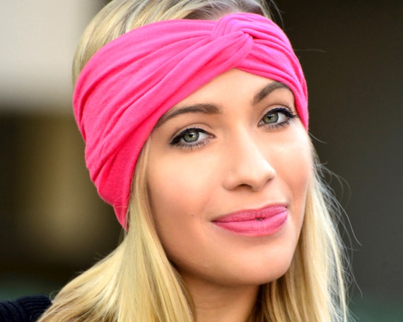 Hot Pink Spandex Lycra Yoga Headband Soft Stretchy Headband