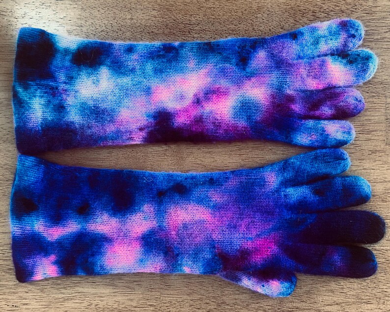 Cashmere Wool Hand Dyed Knit Gloves 画像 7
