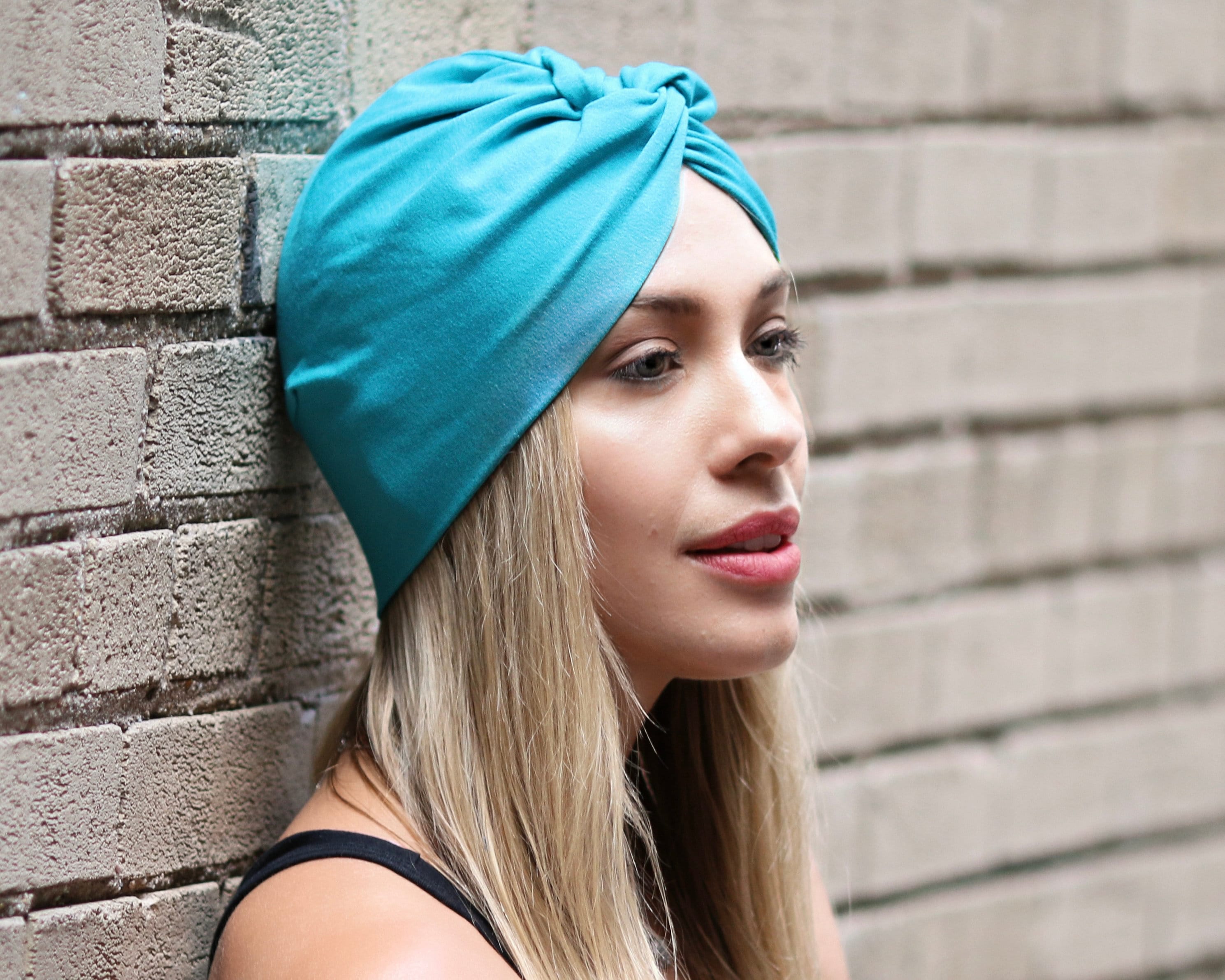 sobre Intestinos dramático Sombrero de turbante azul aqua envoltura de cabello de mujer - Etsy México