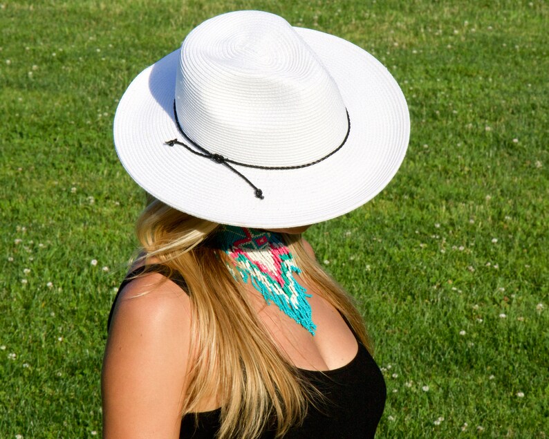 SPF Sun Hat Women's Straw Hat Wide Brim Fedora Black Hat Etsy