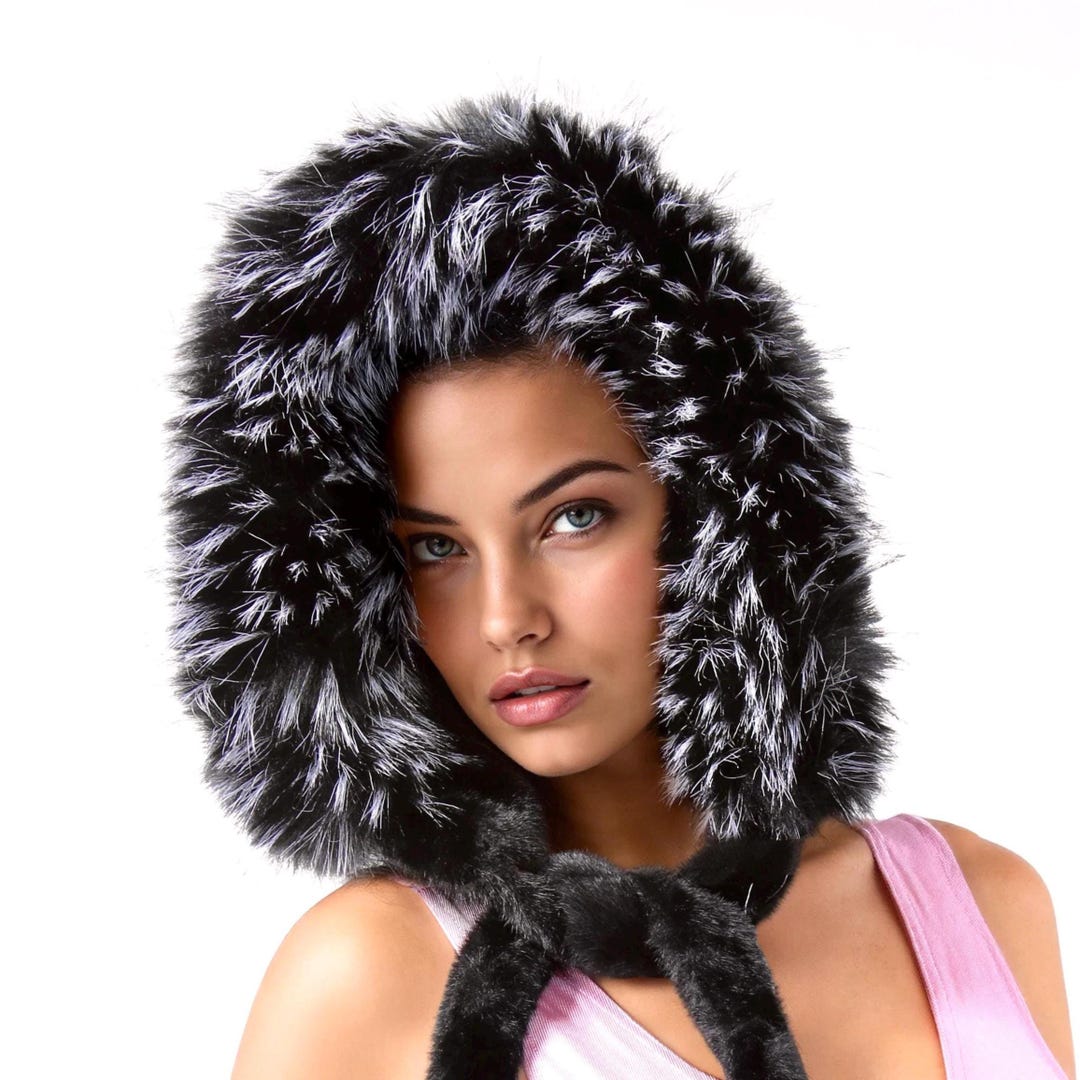 Vegan Faux Fox Fur Hood, Packable Soft Hat - Etsy
