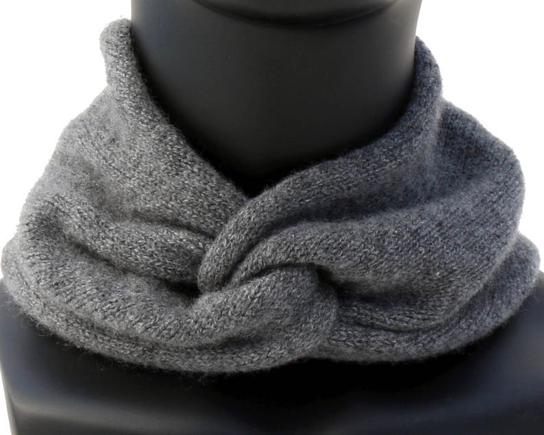 Gray Knit Collar Cowl Neck Warmer Cashmere Collar Knit Gift Etsy