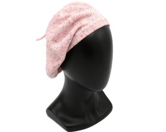 Chapeau Béret, Beret Slouchy tricoté, Béret d’été, Vêtements de fête, Casquette de chimio, Béret pour femmes, Béret extensible, Béret lilas, Béret rose, Béret bleu