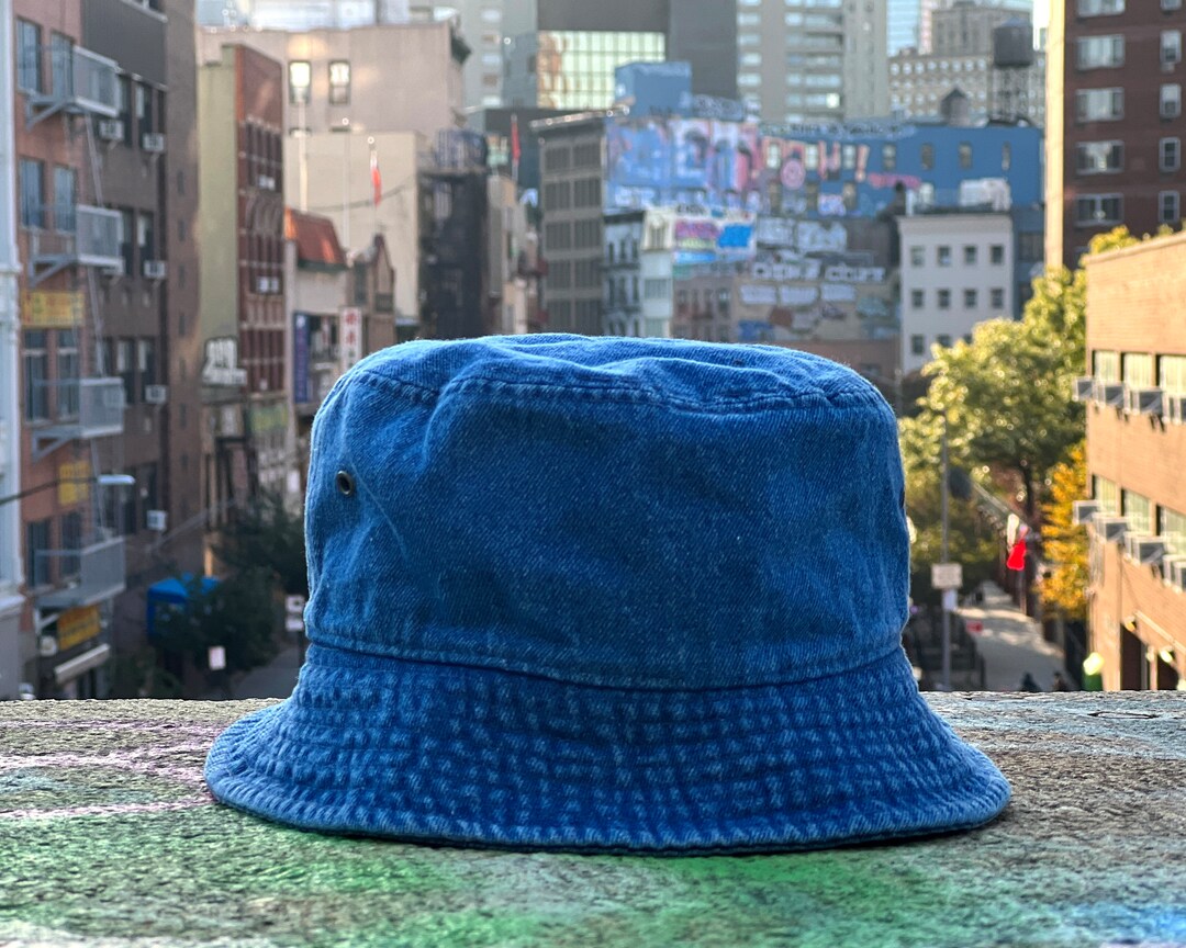 Denim Bucket Hat, Cotton Chemo Hat, Packable Hat, Denim Accessory