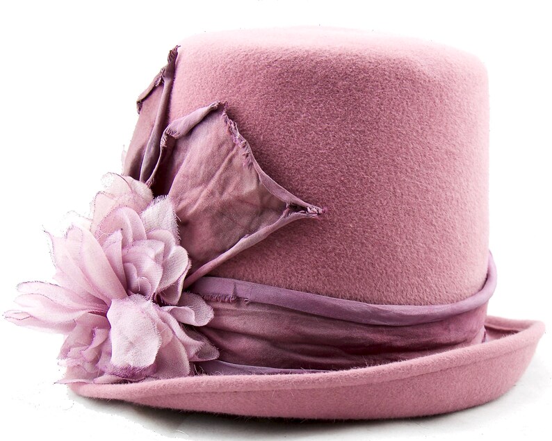 Top Hat Dusty Pink Top Hat Victorian Riding Hat Women's Etsy