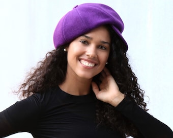 Cashmere Blend Newsboy Beret Cap: Women's 8-Piece Winter Hat